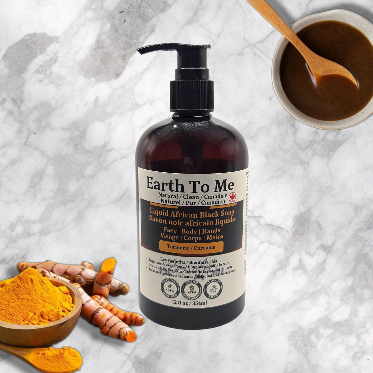 Liquid African Black Soap Turmeric 12oz