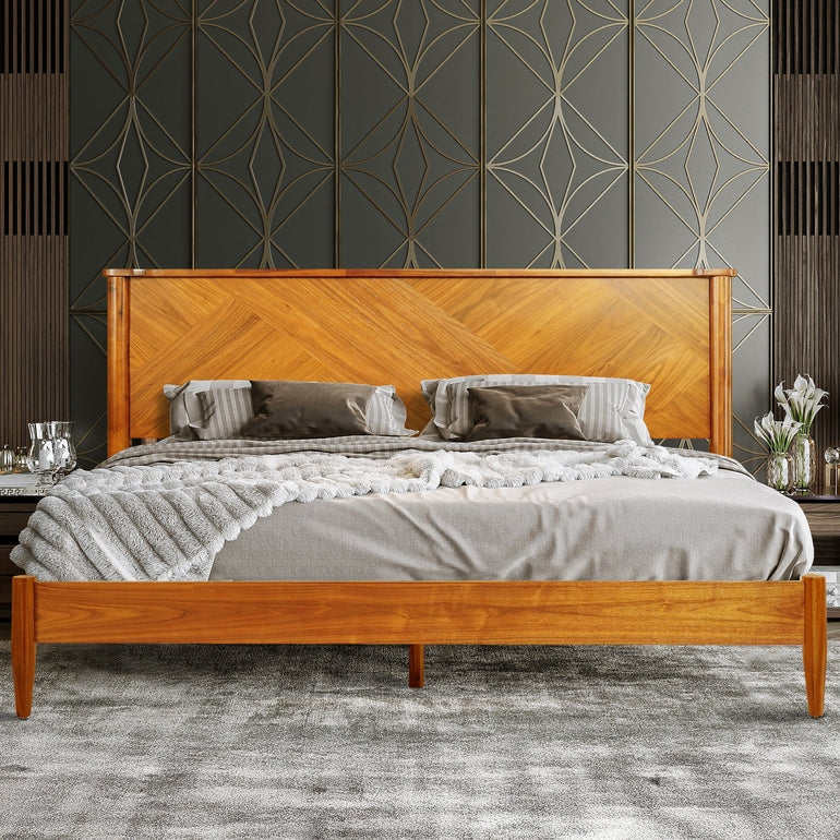 Panthera Solid Acacia Wood Bed Frame