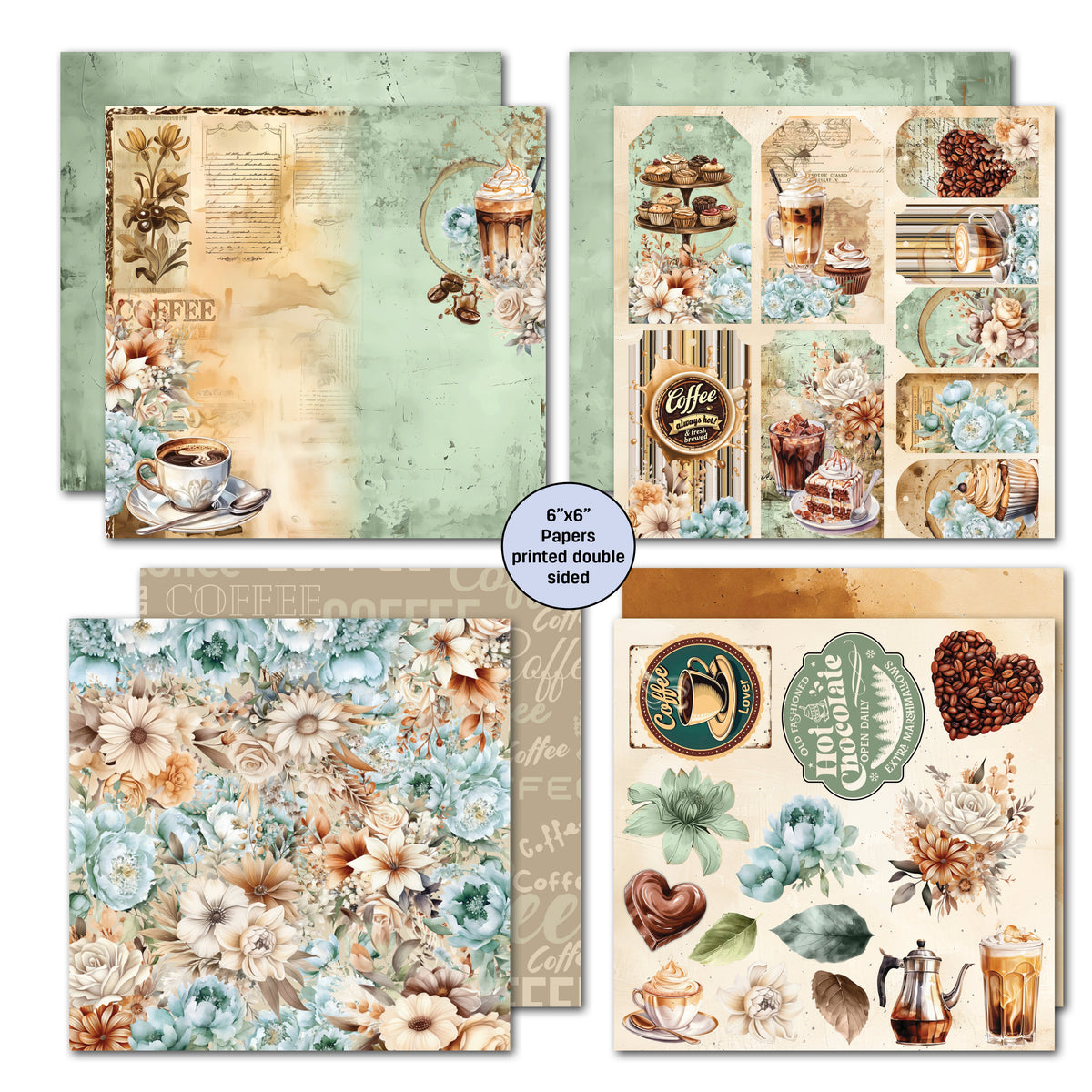 3Quarter Designs Mocha Fix 6x6 Paper Pack