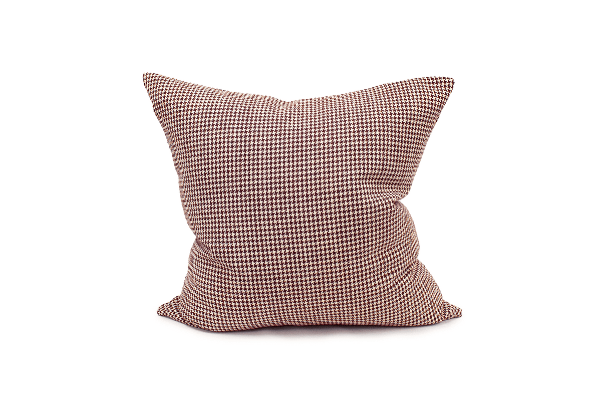 Crimson Houndstooth Cushion Cover