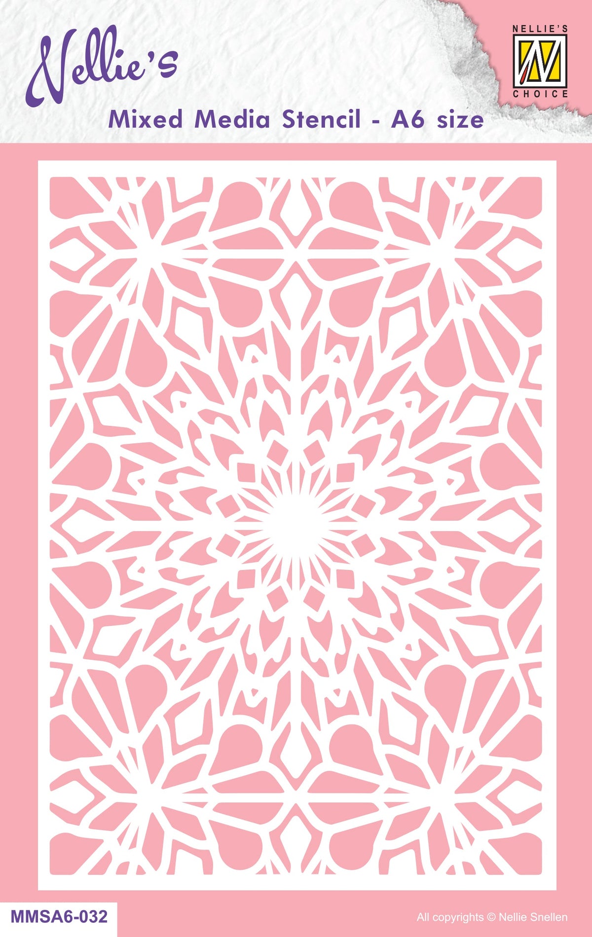 Nellie's Choice Mixed Media Stencil A6 Size - Christmas - Snowflakes-1