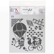 Ciao Bella Texture Stencil 8"x8" Travel With Imagination