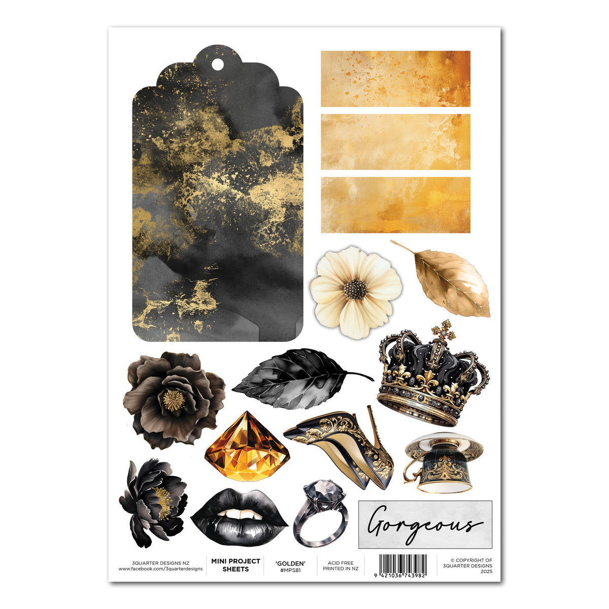 3Quarter Designs Golden Ebony - Mini Project Sheet