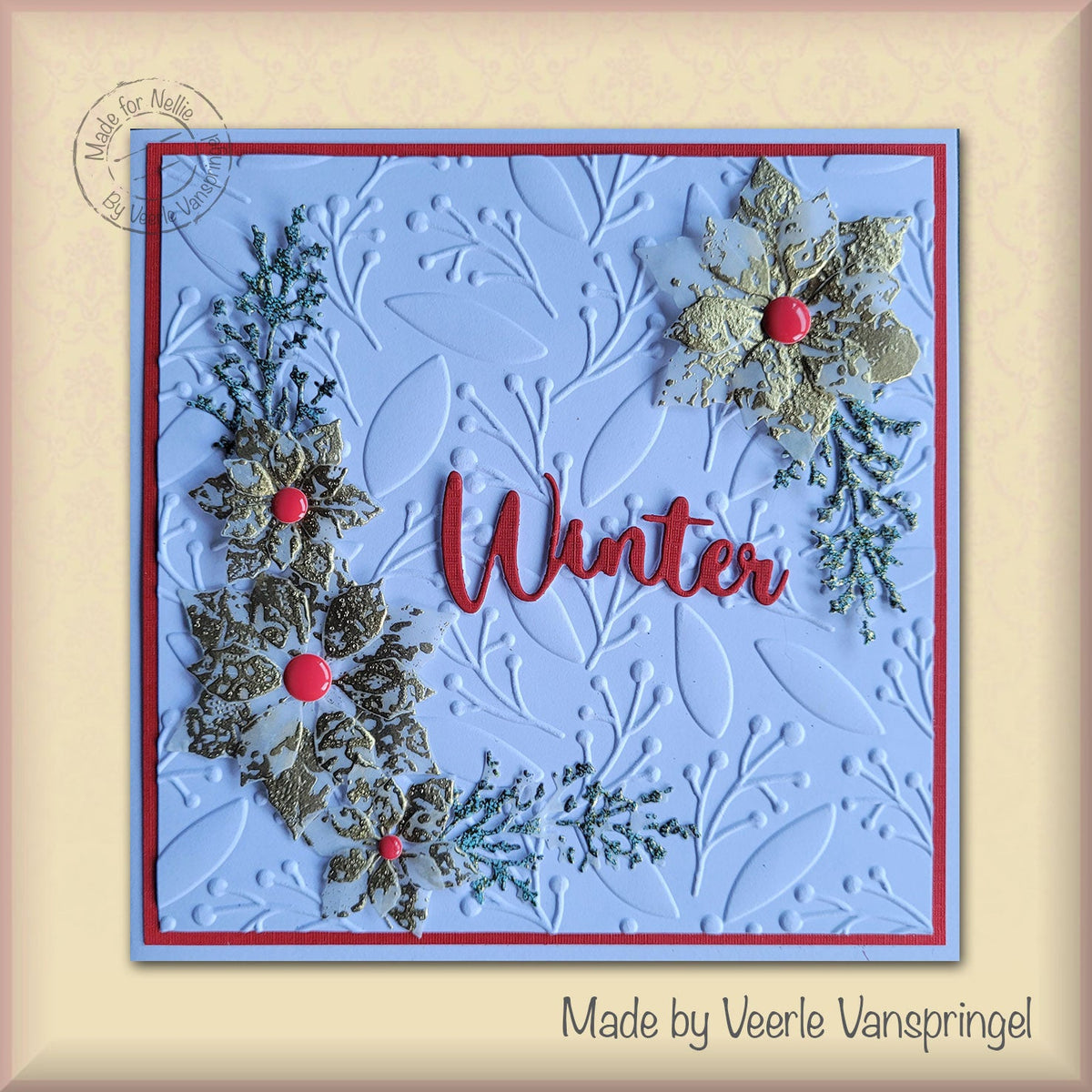 3D Embossing Folder Square - Leaves & Berries