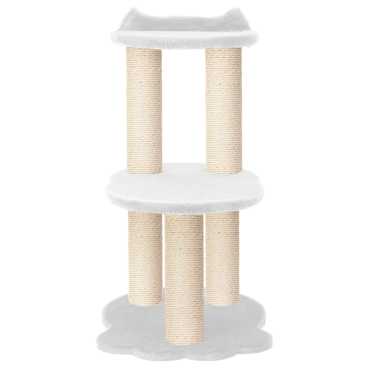 Noba Relaxation 2-Level Cat Tree, White Faux Fur