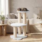 Noba Relaxation 2-Level Cat Tree, White Faux Fur