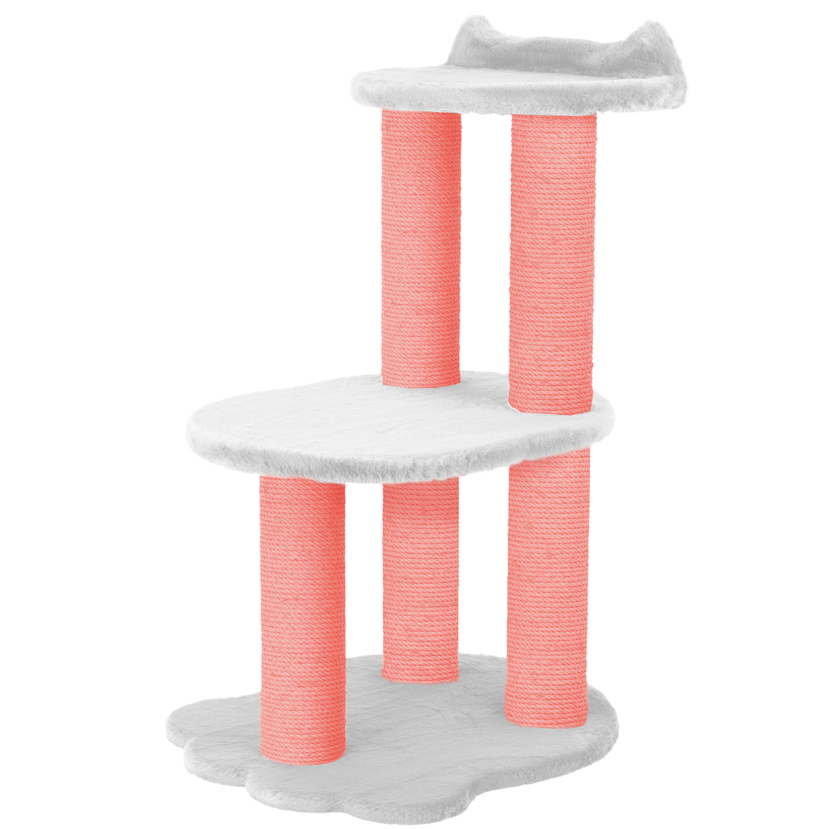 Noba Relaxation 2-Level Cat Tree, White Faux Fur