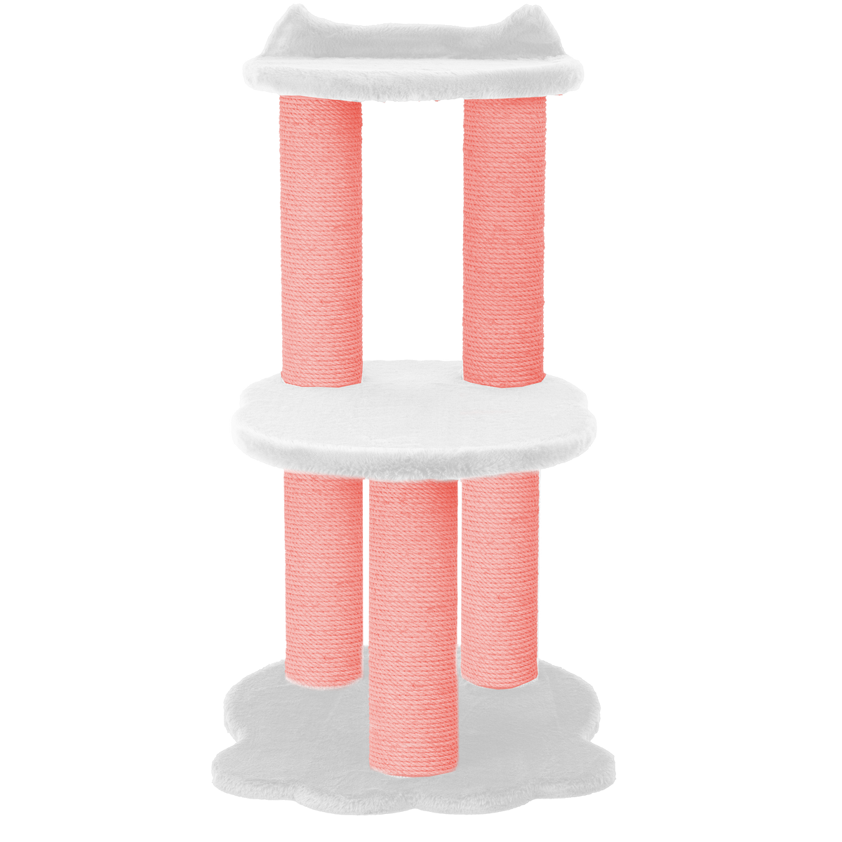 Noba Relaxation 2-Level Cat Tree, White Faux Fur