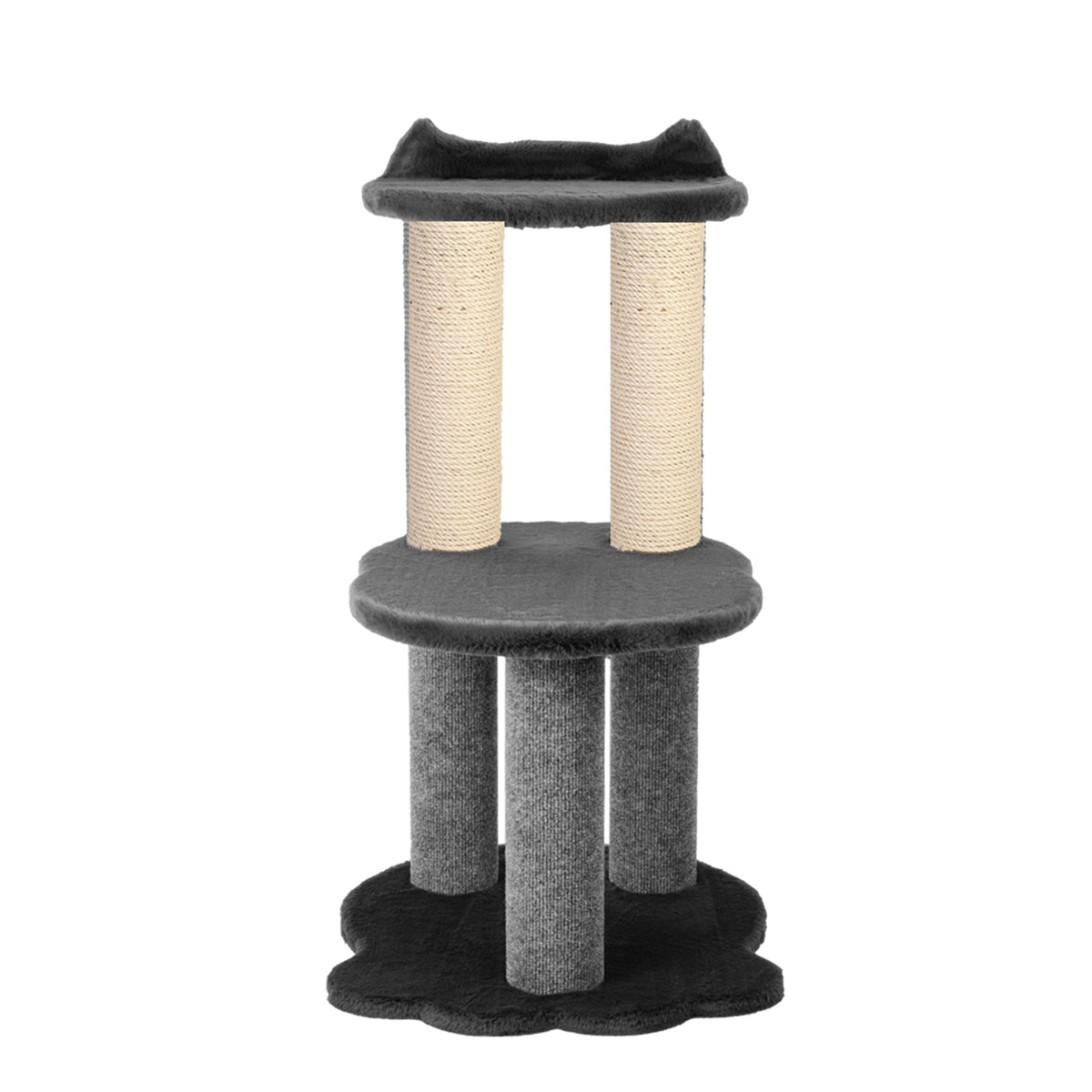 Noba Relaxation 2-Level Cat Tree, Grey Faux Fur