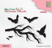 Nellie's Choice Clear Stamp Christmas Silhouette - Branch With Birds