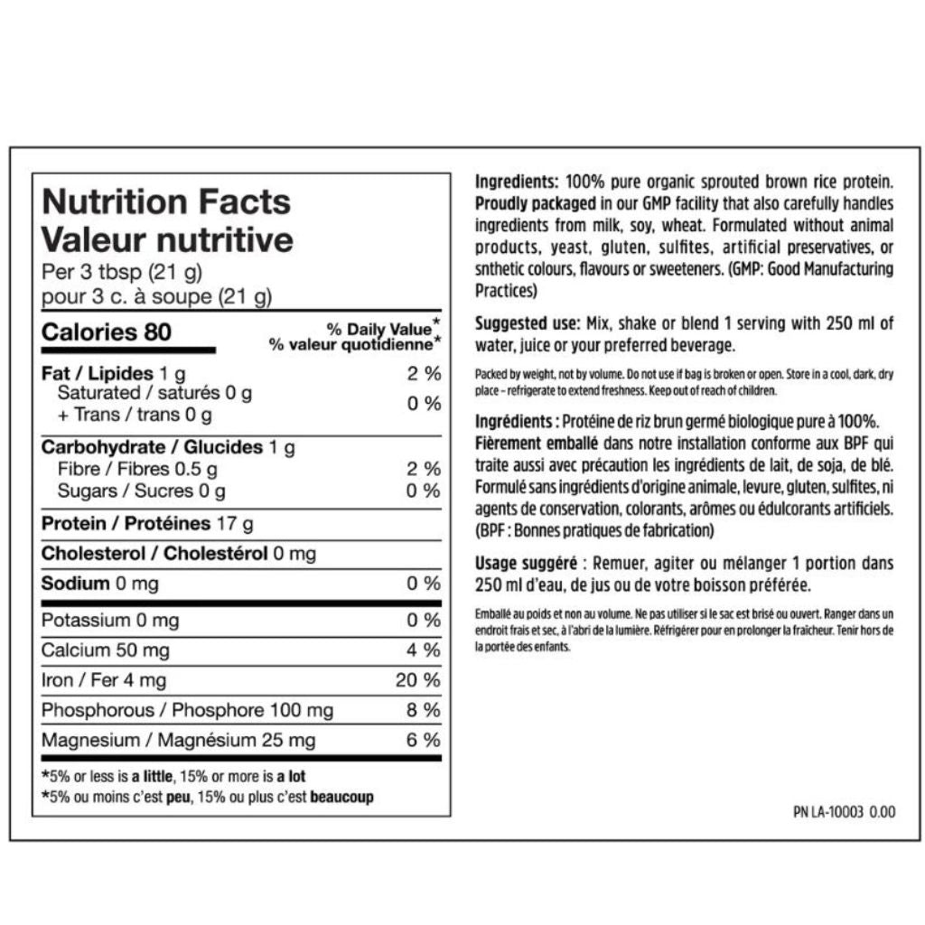 North Coast Naturals Organic Sprouted Brown Rice Protein, 840 g