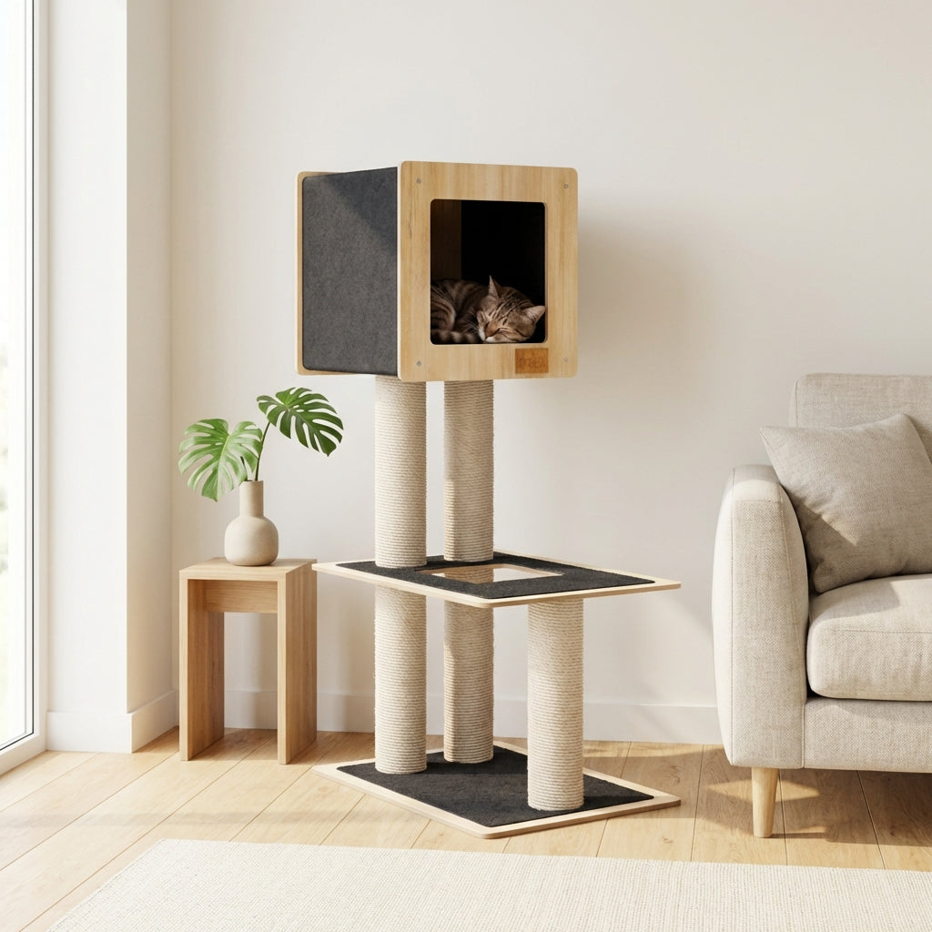 Noba Hut Hideout Deluxe 2-Level Cat Tree