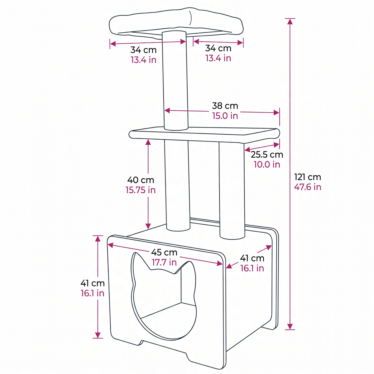 Noba Hut Hideout Deluxe 3-Level Cat Tree