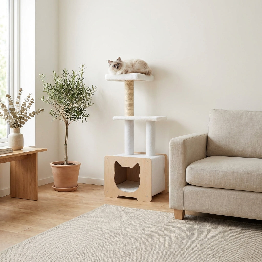 Noba Hut Hideout Deluxe 3-Level Cat Tree