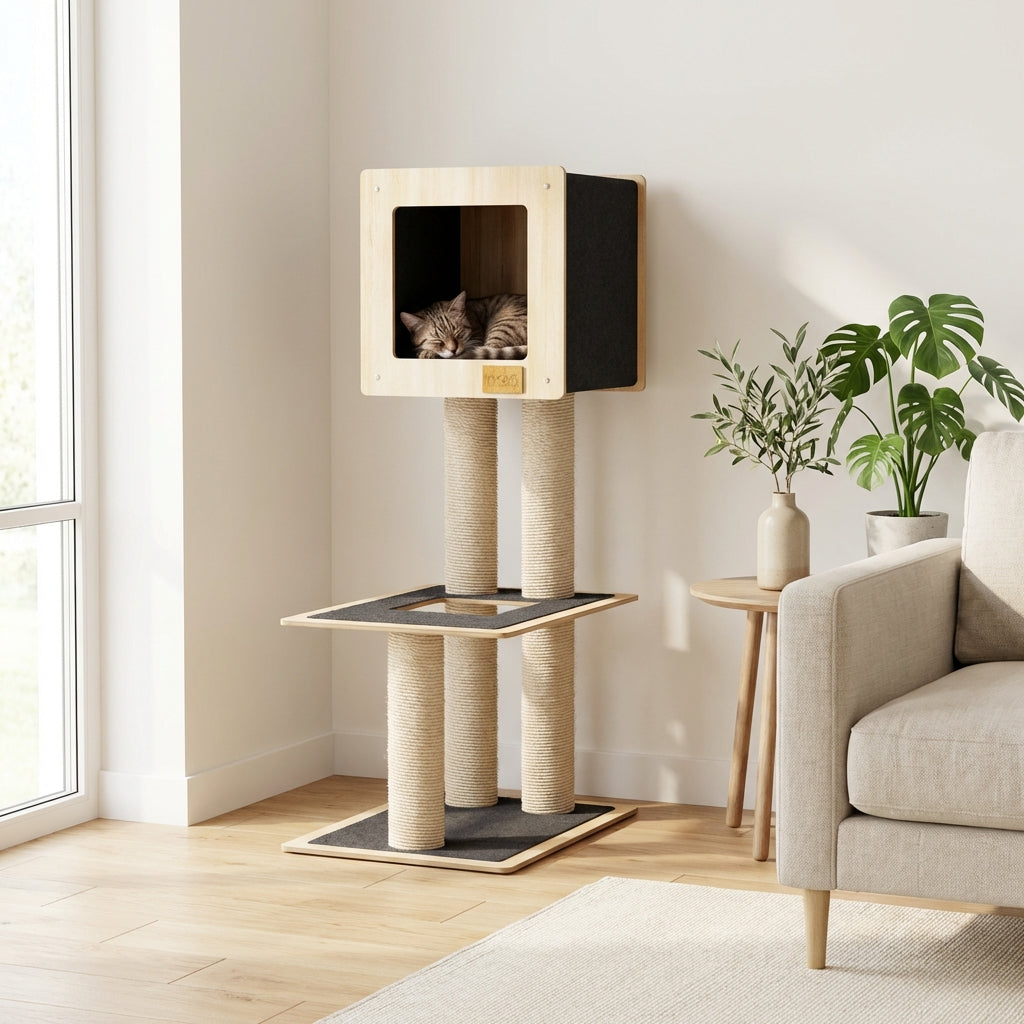 Noba Hut Hideout Deluxe 2-Level Cat Tree