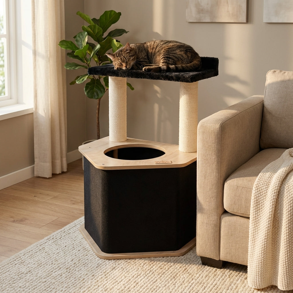 Noba The Lodge Hideout 2-Level Cat Tree