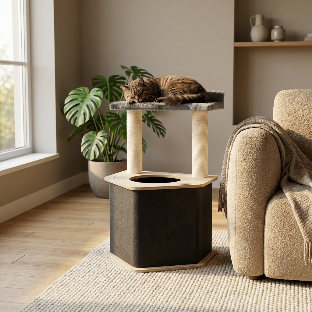 Noba The Lodge Hideout 2-Level Cat Tree