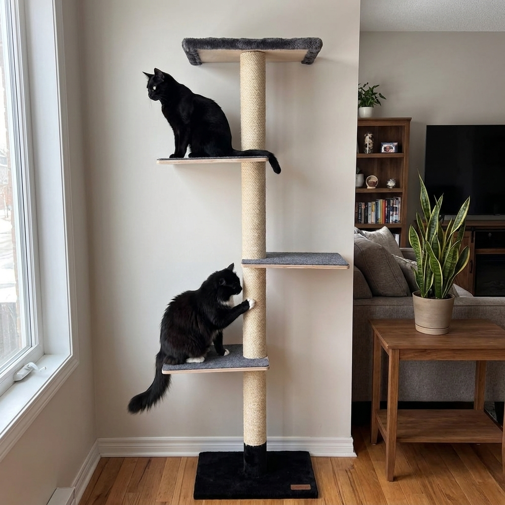 Noba Mural 70 in Wall Mounted Cat Tower