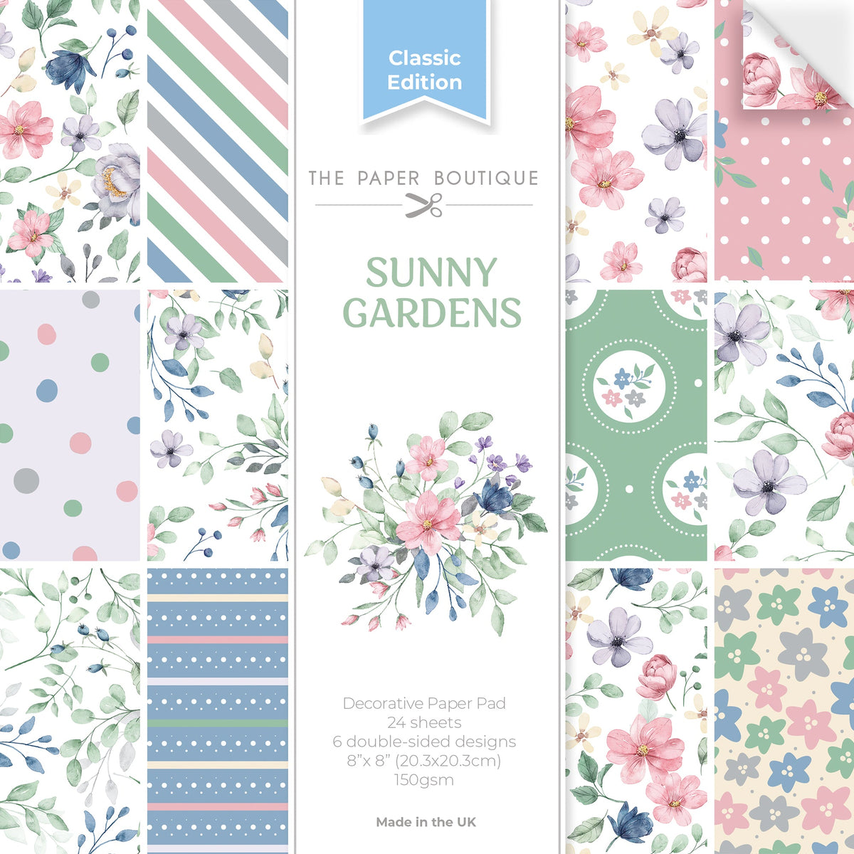 The Paper Boutique Sunny Gardens 8 in x 8 in Decorative Paper Pad