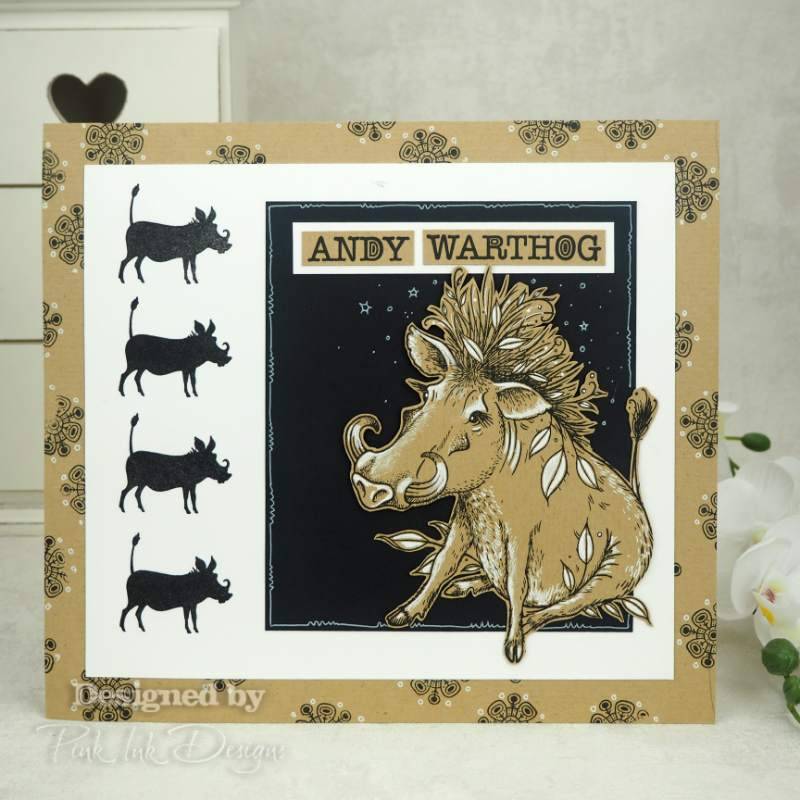Pink Ink Designs Andy Warthog Clear Stamp Set, 6 x 8 in
