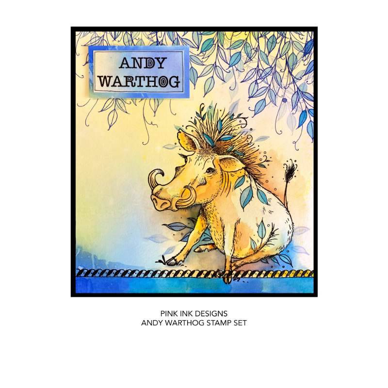 Pink Ink Designs Andy Warthog Clear Stamp Set, 6 x 8 in