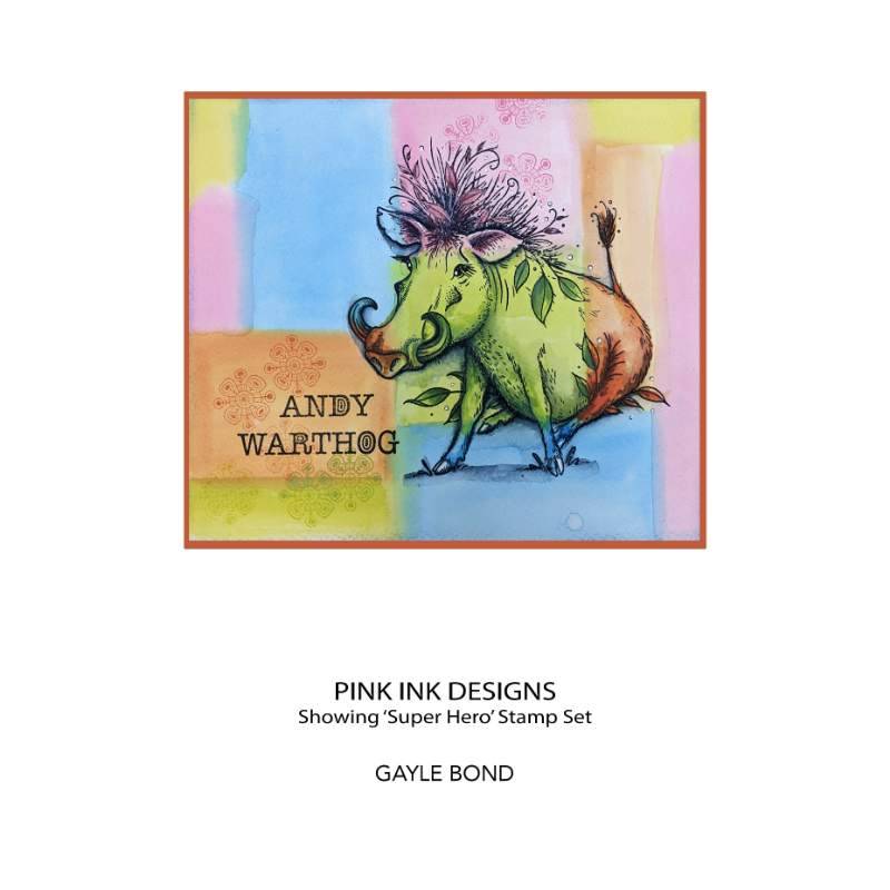 Pink Ink Designs Andy Warthog Clear Stamp Set, 6 x 8 in