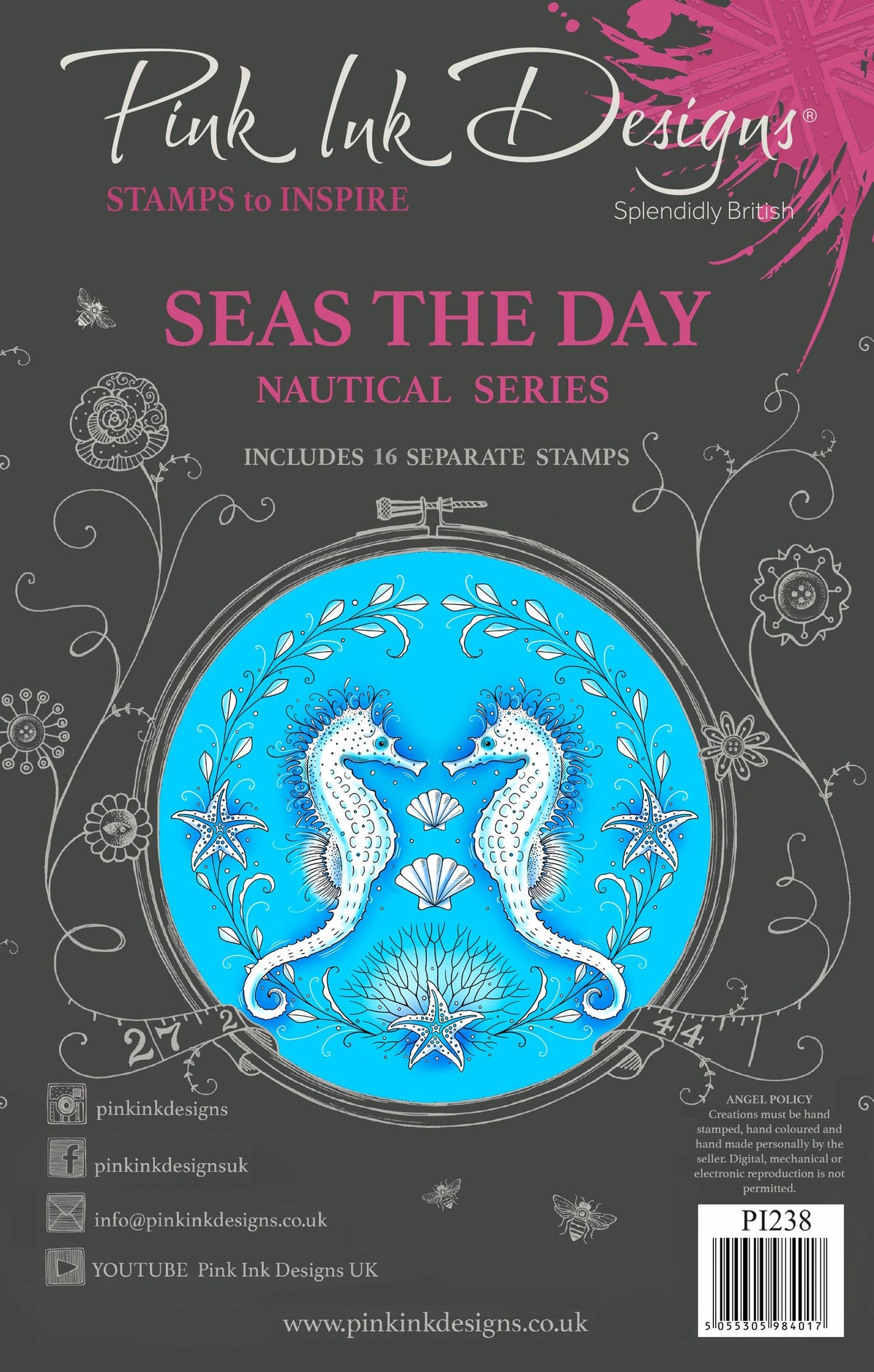 Pink Ink Designs Seas The Day 6 in x 8 in Clear Stamp Set