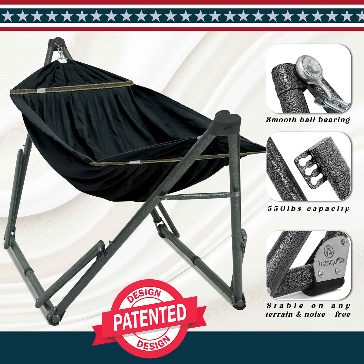 Tranquillo Uniki Canvas Hammock with Stand