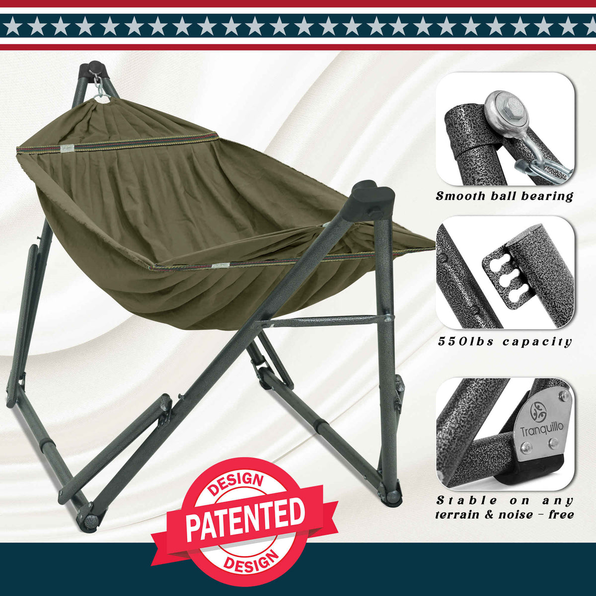 Tranquillo Uniki Canvas Hammock with Stand