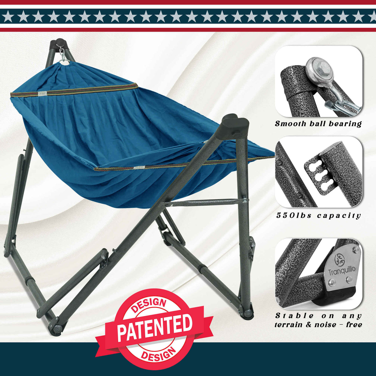 Tranquillo Uniki Canvas Hammock with Stand