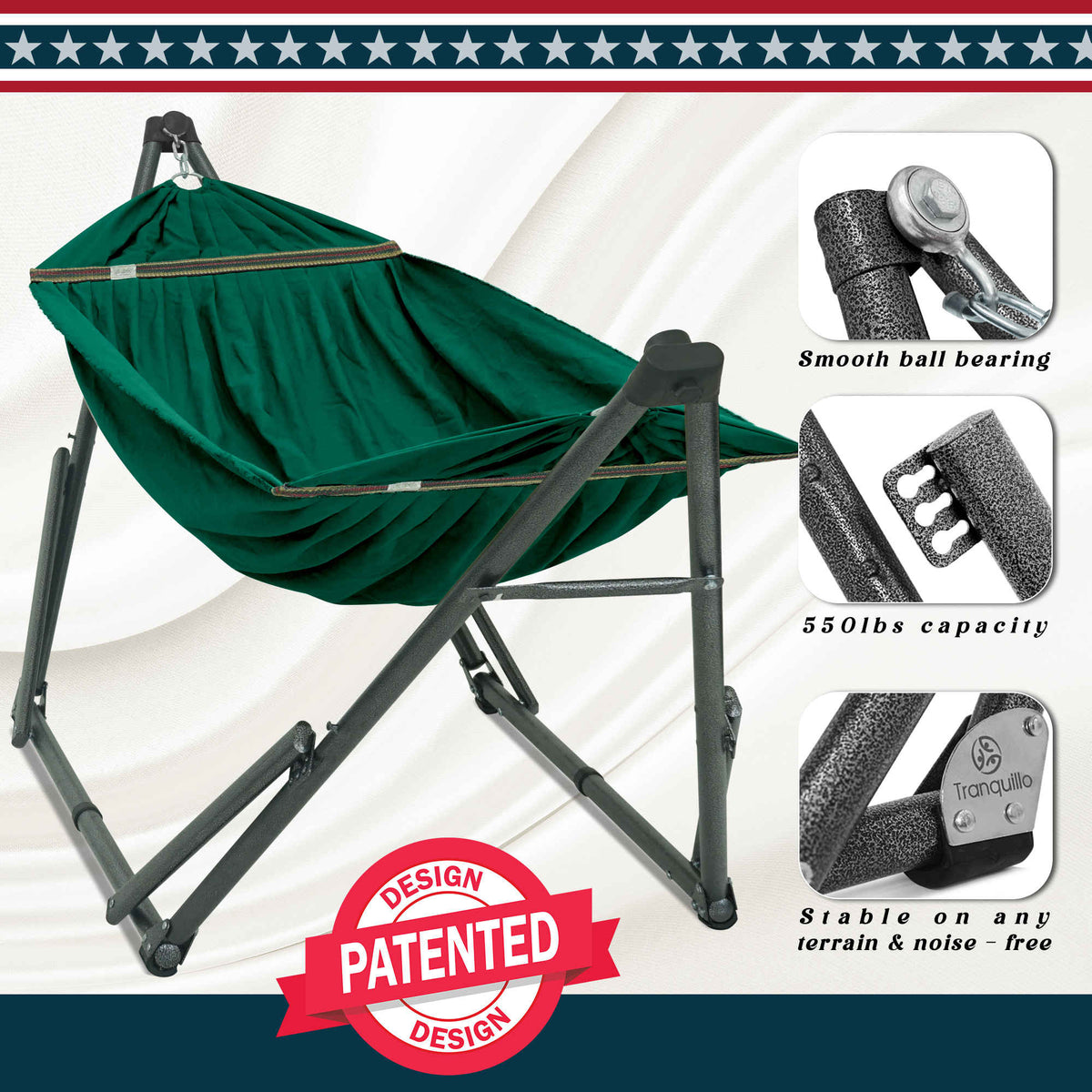 Tranquillo Uniki Canvas Hammock with Stand