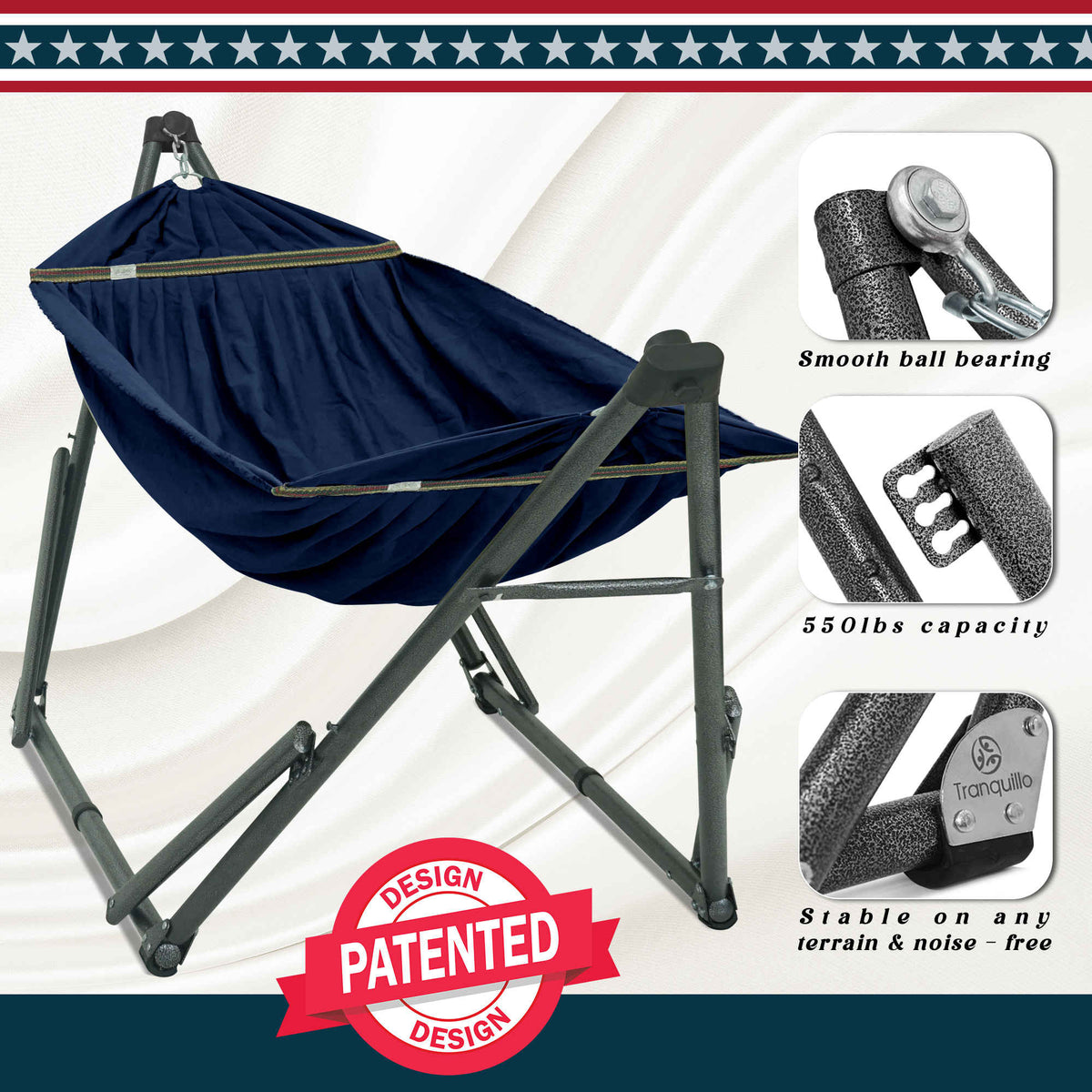 Tranquillo Uniki Canvas Hammock with Stand