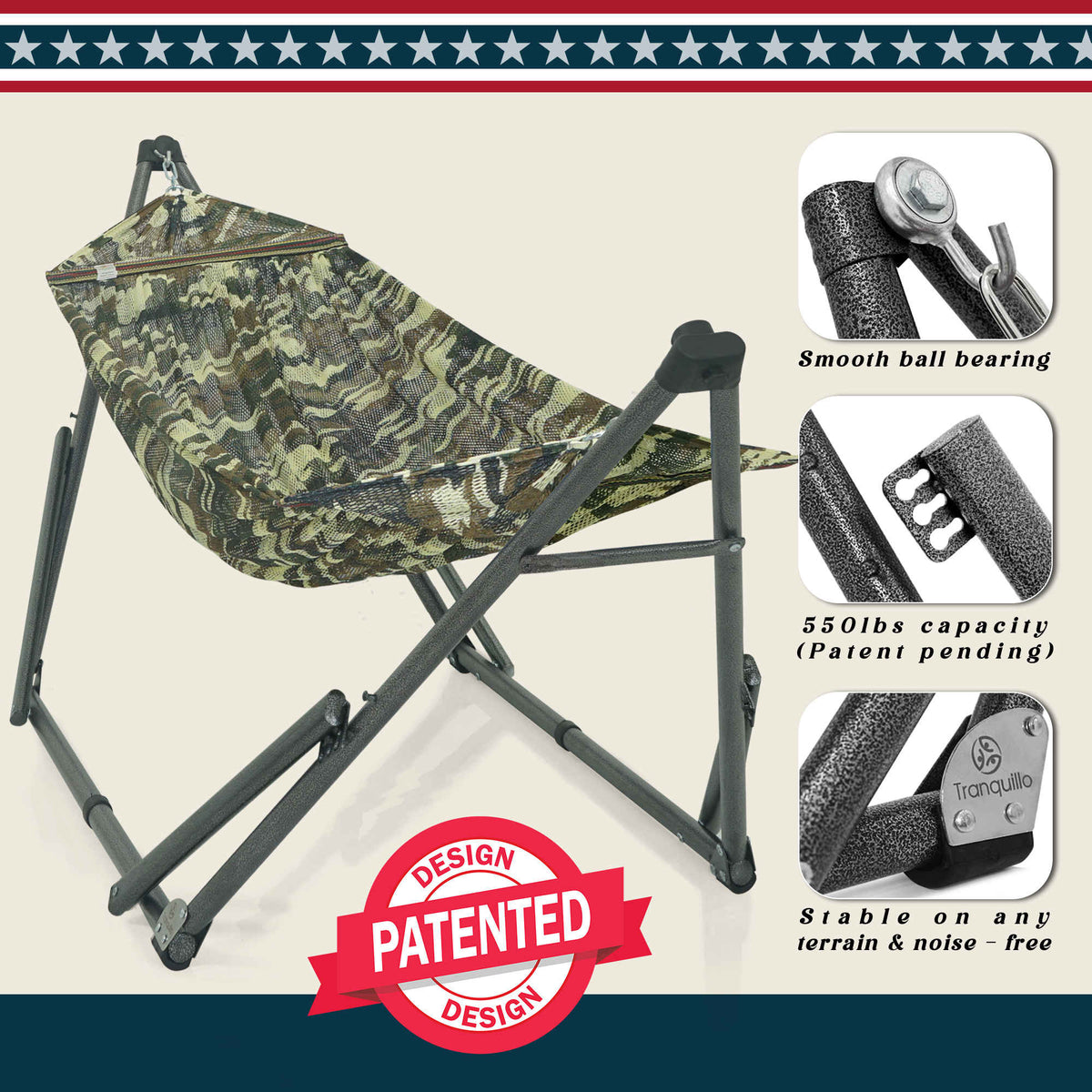 Tranquillo Uniki Collapsible Hammock with Stand