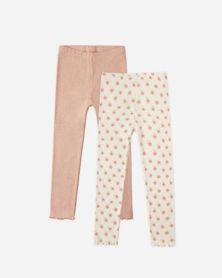 Rylee + Cru Ribbed Legging Set, Natural and Melon