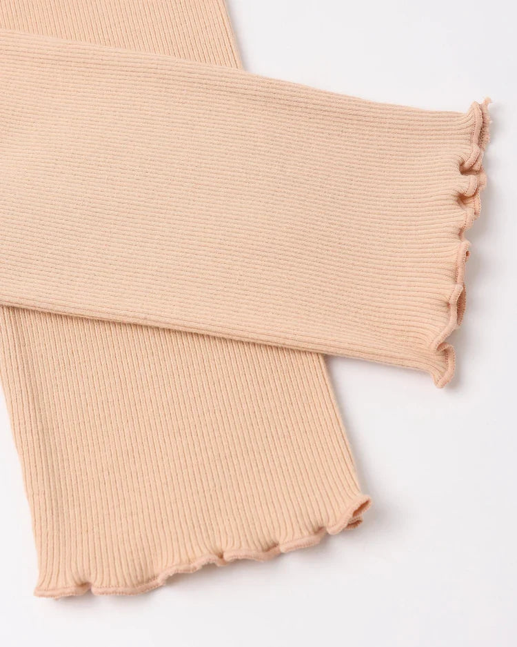 Rylee + Cru Ribbed Legging Set, Natural and Melon