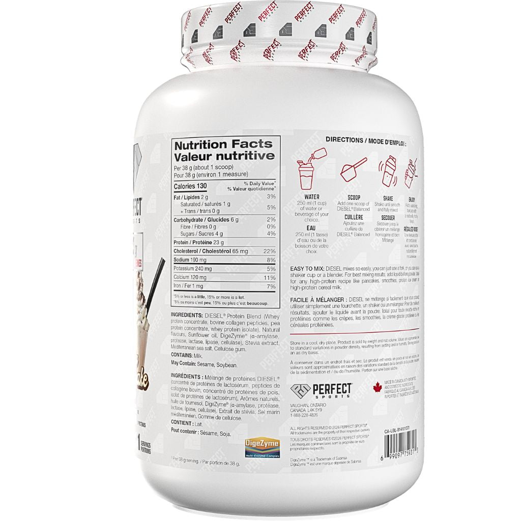 Perfect Sports Balanced Diesel Grass-Fed Protein, 21 Servings