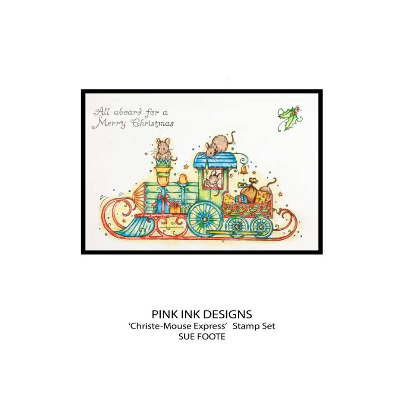 Pink Ink Designs Christ-Mouse Express 6 in x 8 in Clear Stamp Set