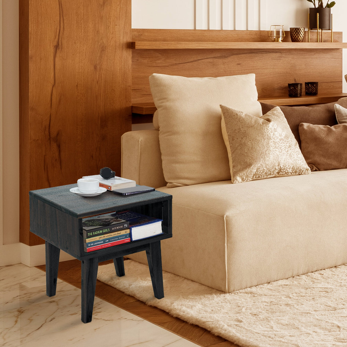 Serena Solid Acacia Wood Nightstand