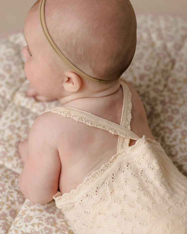 Quincy Mae Annie Knit Romper, Ecru