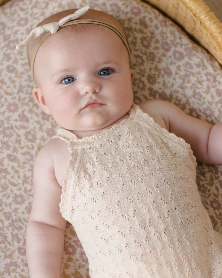 Quincy Mae Annie Knit Romper, Ecru