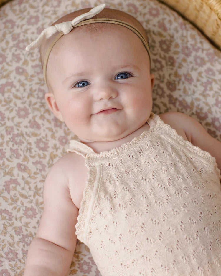 Quincy Mae Annie Knit Romper, Ecru