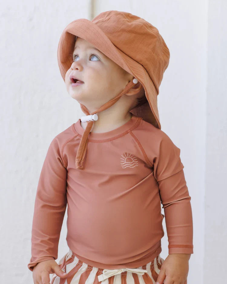 Quincy Mae Long Sleeve Rashguard, Poppy