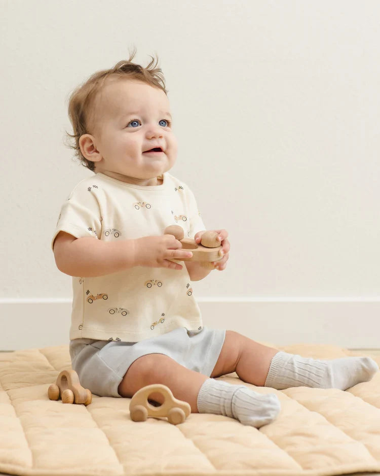 Quincy Mae Baby Socks Set, Sky and Honey