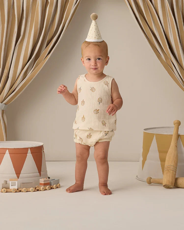 Quincy Mae Woven Tank Set, Party Bears
