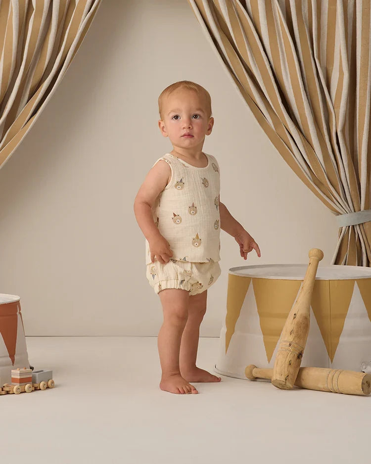 Quincy Mae Woven Tank Set, Party Bears