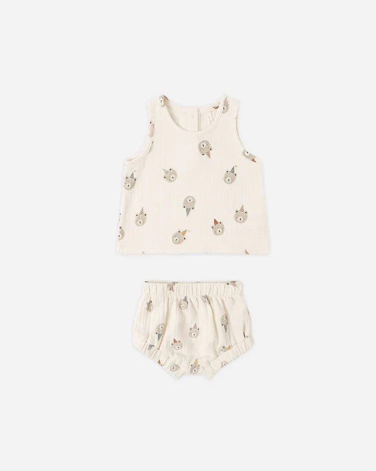 Quincy Mae Woven Tank Set, Party Bears