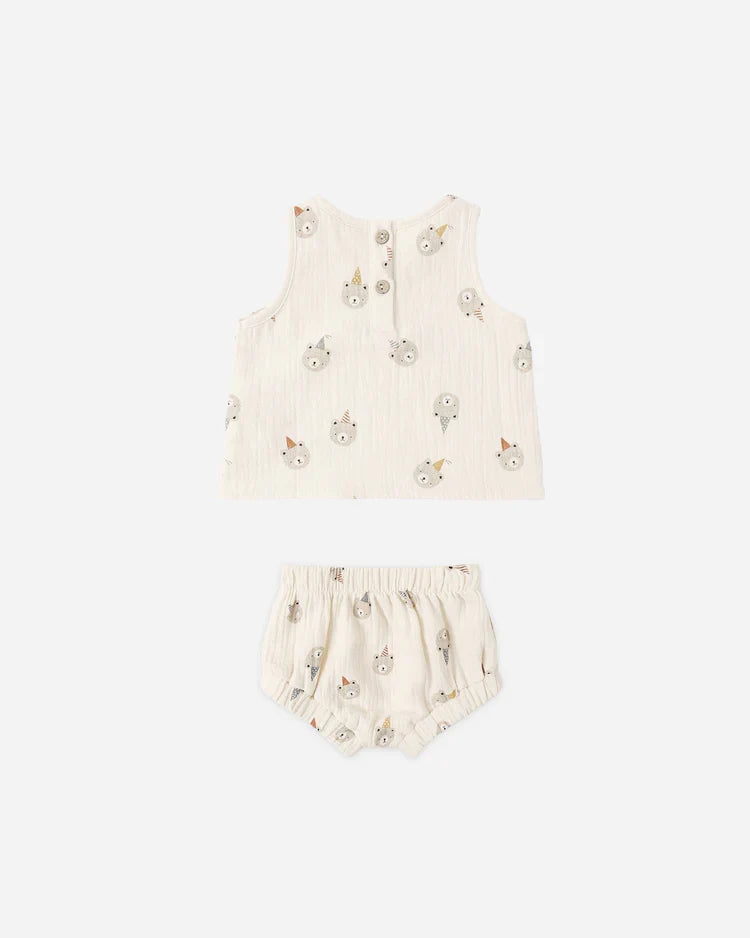 Quincy Mae Woven Tank Set, Party Bears