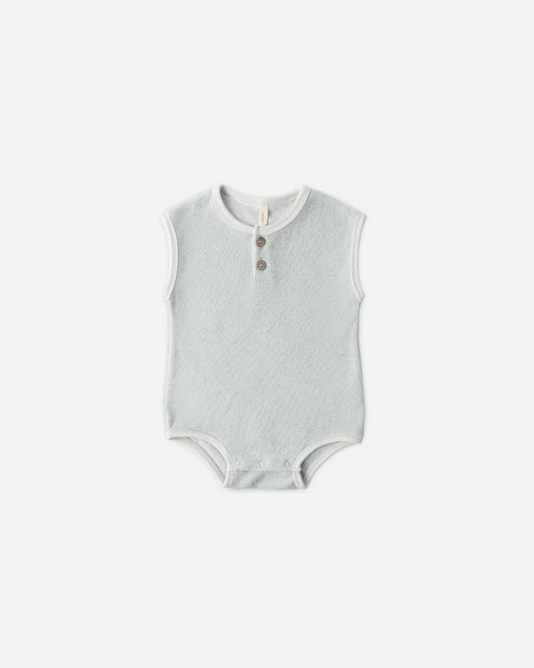 Quincy Mae Terry Cloth Romper, Sky