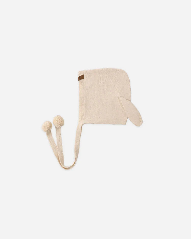 Quincy Mae Bunny Knit Bonnet, Ecru