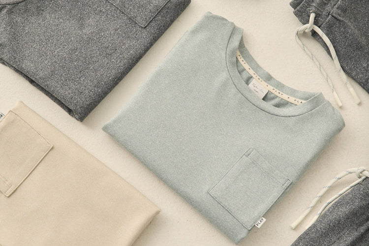 Rylee + Cru Cove Essential Pocket Tee, Heathered Sea Green
